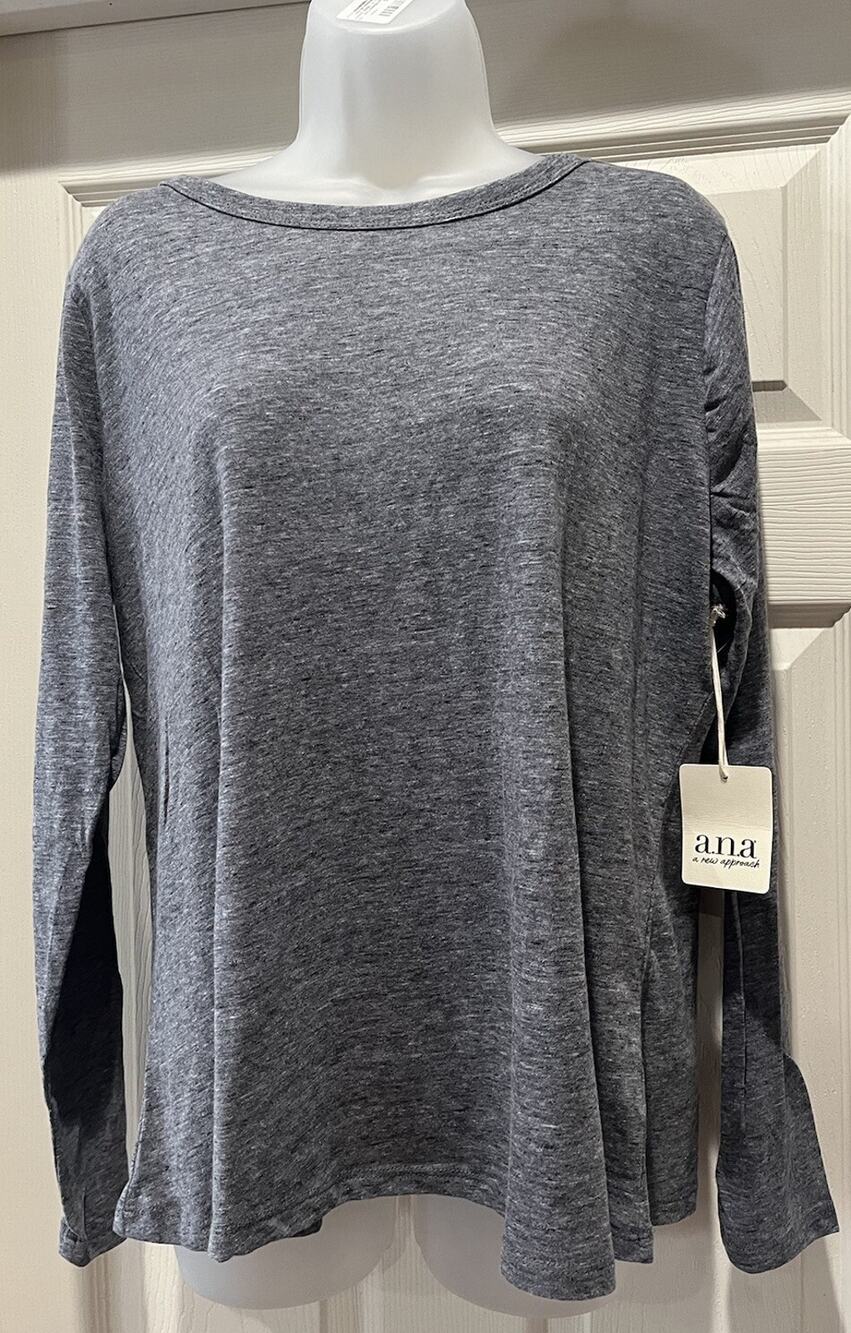 a.n.a A New Approach Gray Long Sleeve Soft Jersey Thermal Top Size XXL NWT